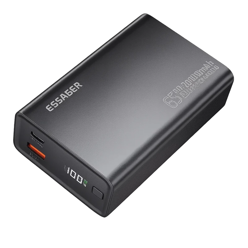 Essager 20,000mAh 65W USB-C PD Power Bank – Fast Portable Charger