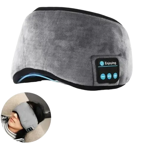 Adjustable Wireless Sleep Mask with Built-in Speakers and Microphone – AuraOfTech