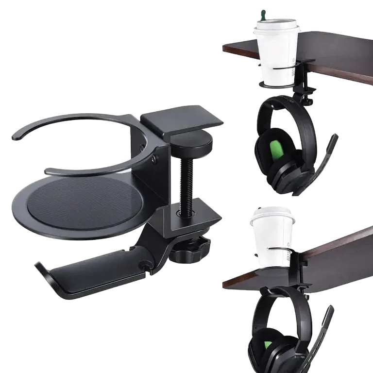 Deluxe Headphone Hanger Stand & Drink Cup Holder – AuraOfTech