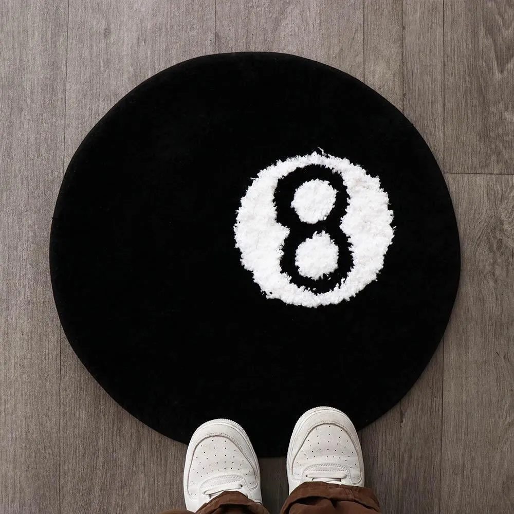 8 Ball Rug Indoor Home Accent Round Tufting – AuraOfTech