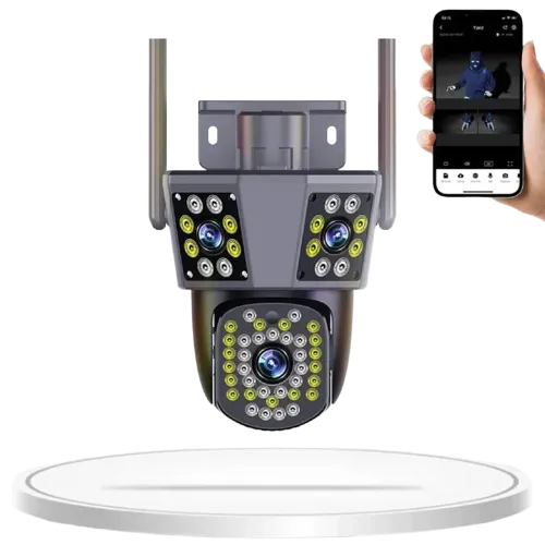 6MP 3K Outdoor WIFI IP Camera 3 Lens Motion Tracking PTZ Video Camera – AuraOfTech