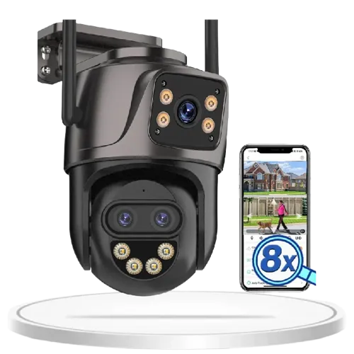 Outdoor 6K HD IP Camera 8x Zoom Dual Screen WiFi Security PTZ Cam – AuraOfTech