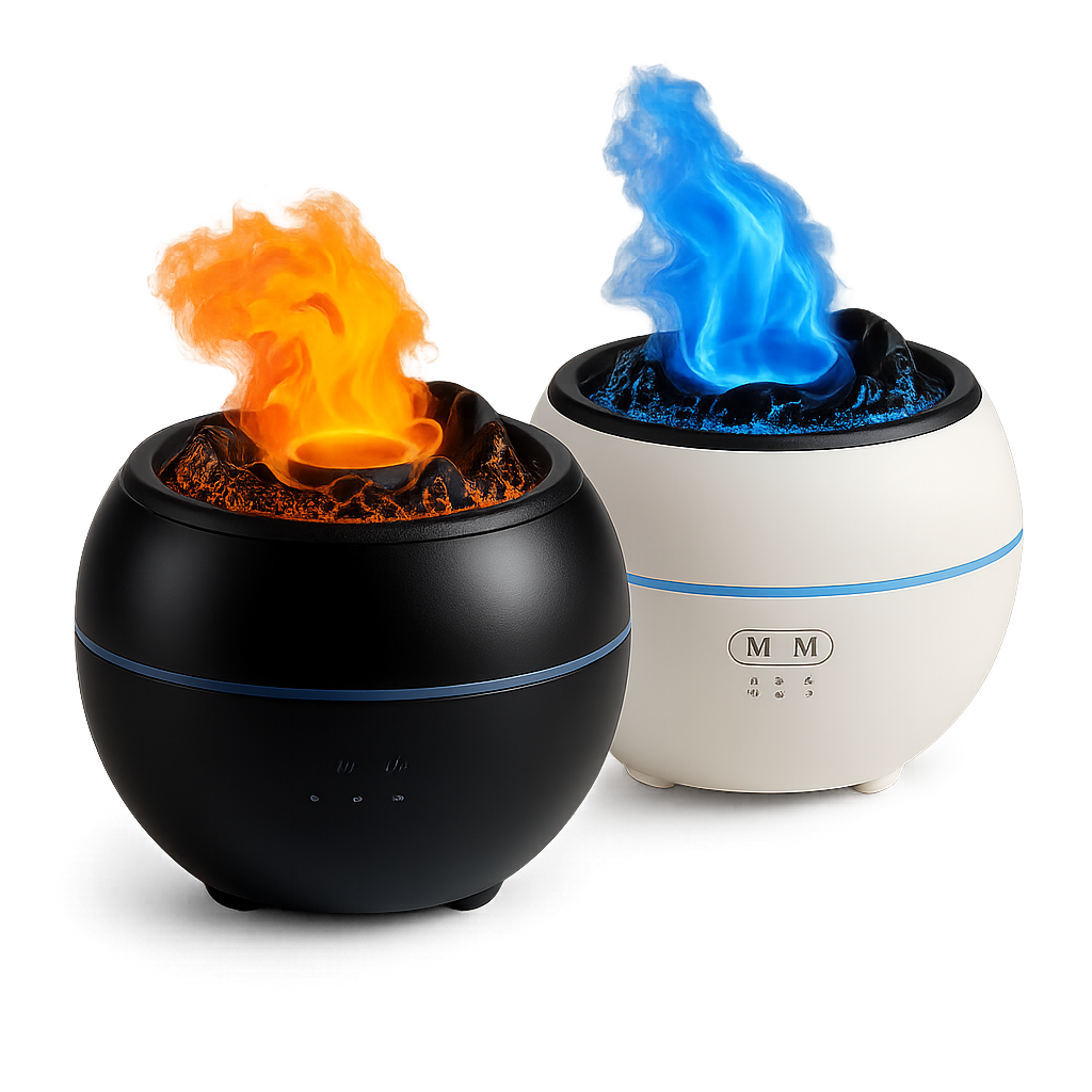 Cool Mist Humidifier | Fire Flame Design, 7 Color LED, USB, 12.17oz – AuraOfTech