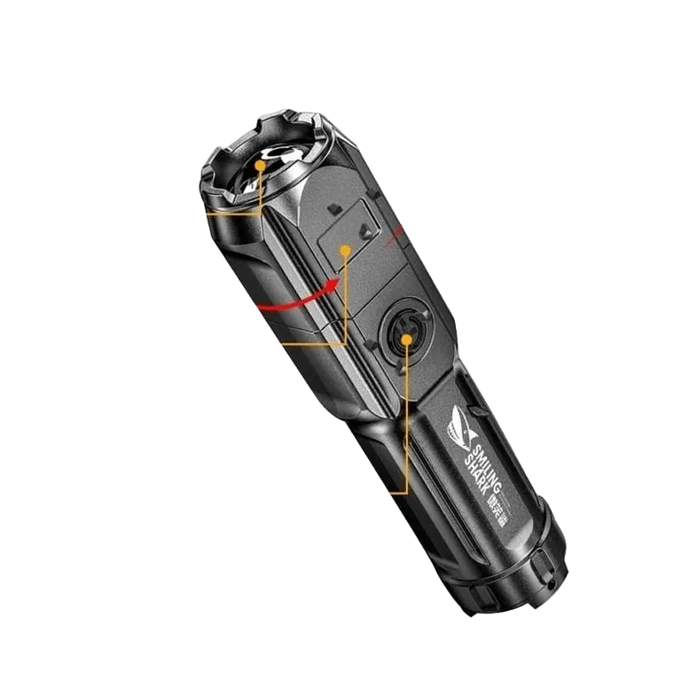 Tactical LED Flashlight - 100000 Lumen, USB Rechargeable, Waterproof with Zoom – AuraOfTech