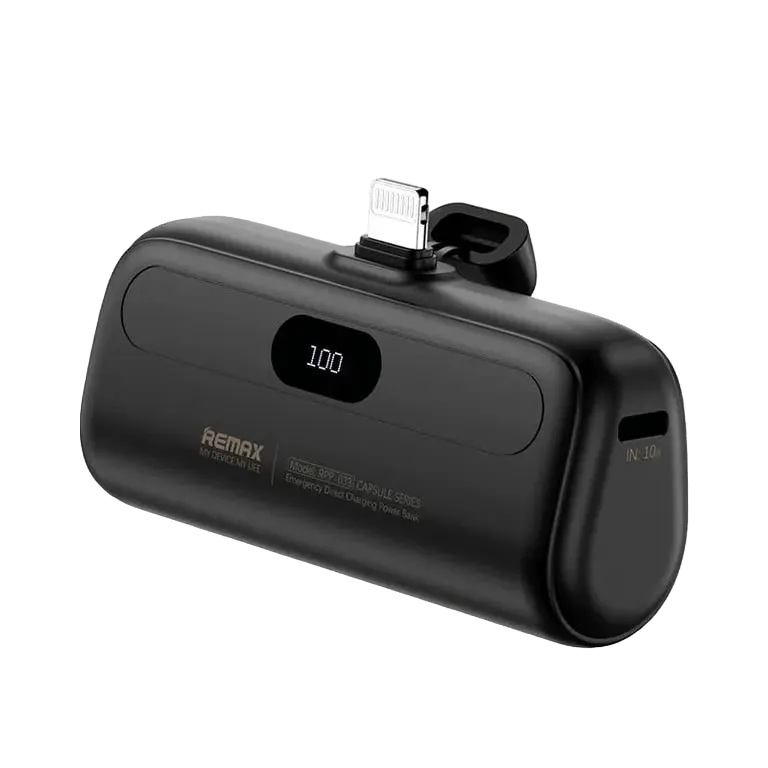 5000mAh Portable Power Bank with Built-in Cable – Universal Compatibility – AuraOfTech