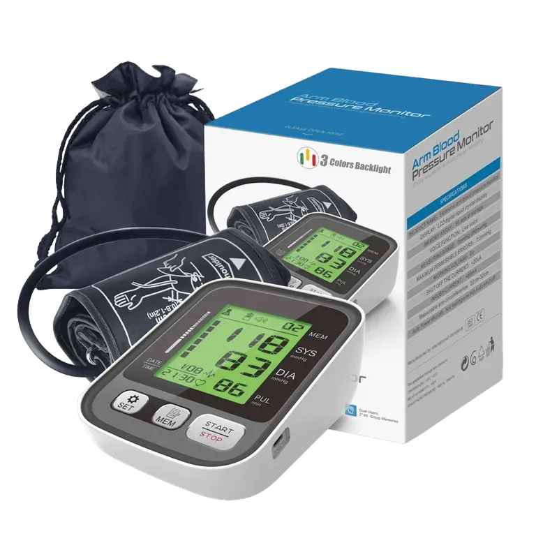 LCD Blood Pressure Monitor - Accurate Measurement, Large Cuff, Portable – AuraOfTech