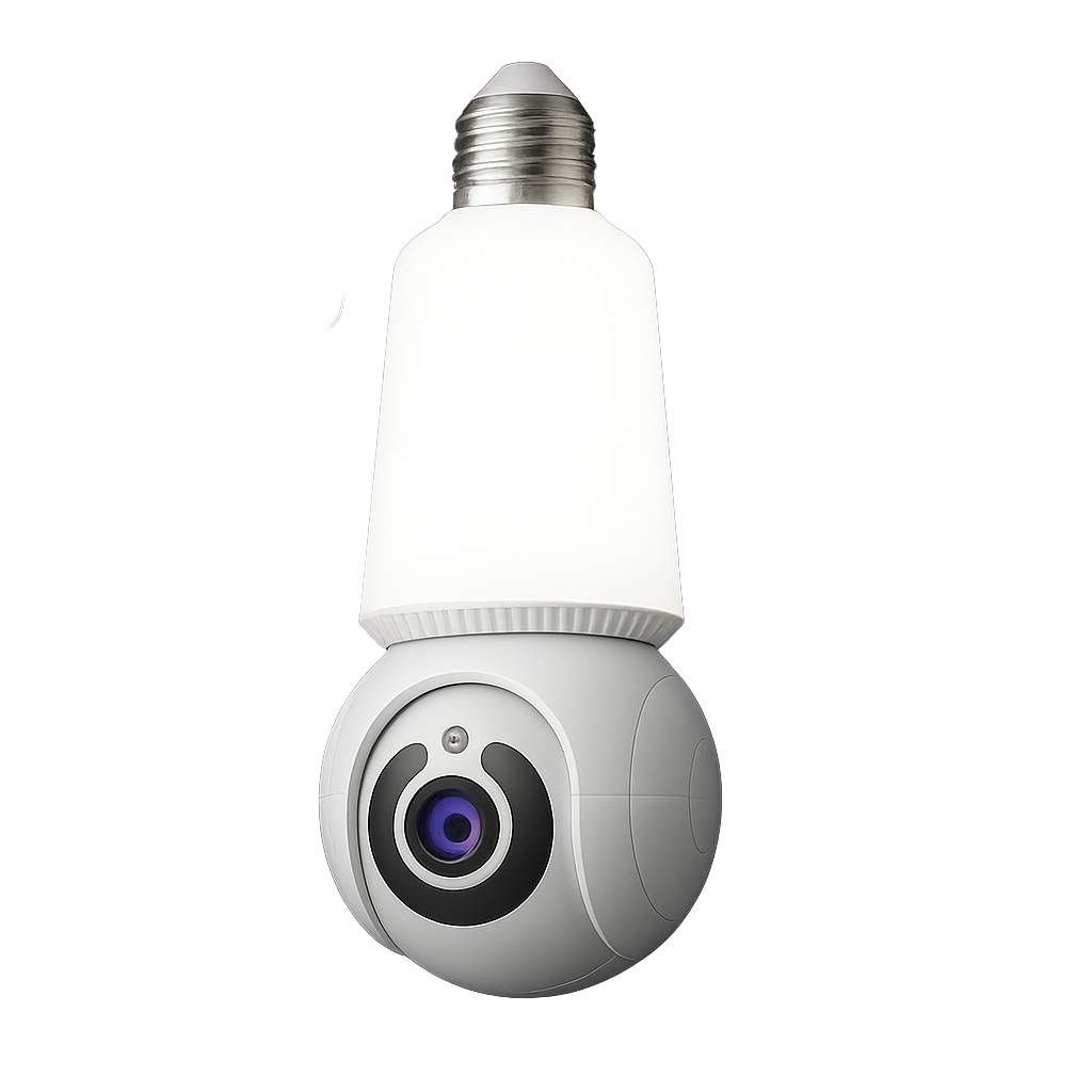8MP WiFi Surveillance Bulb Camera with AI Tracking – AuraOfTech