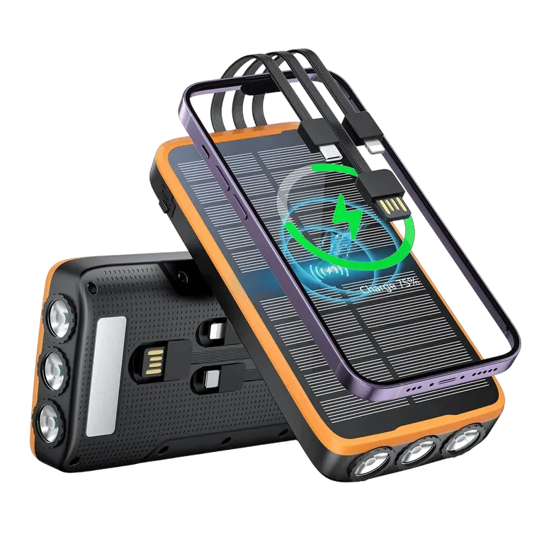 20000mAh Solar Power Bank with USB-C Fast Charging & Flashlight – AuraOfTech