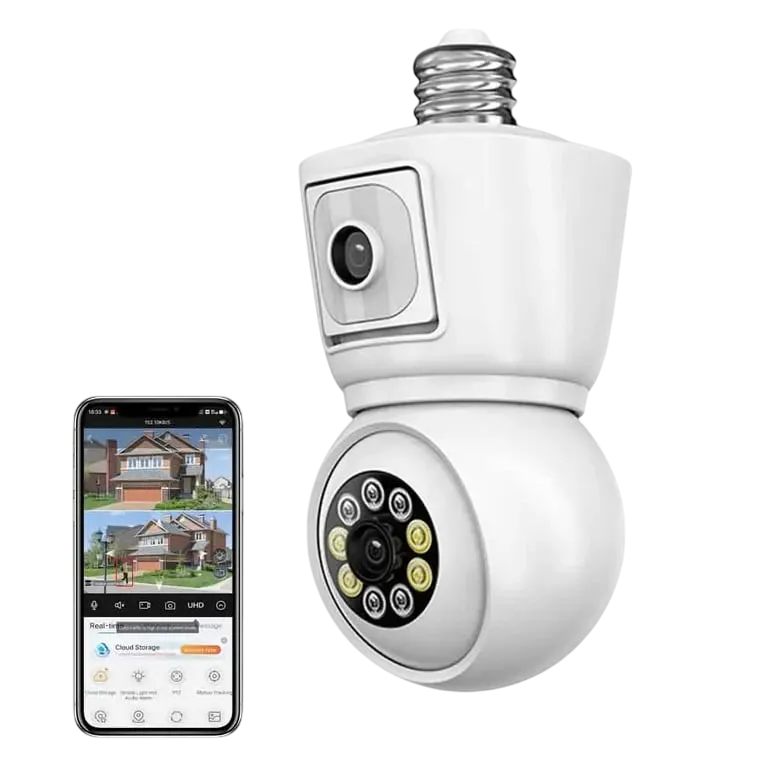 4K 8MP E27 Bulb WiFi Security Camera with Night Vision – AuraOfTech