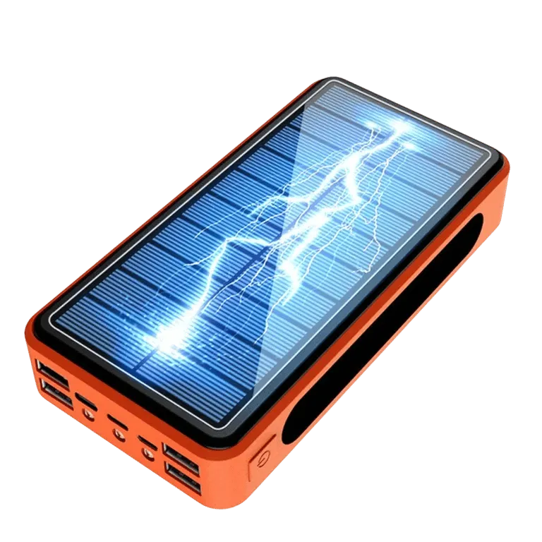 50000mAh Solar Power Bank with 4 USB Ports and Camping Light – AuraOfTech