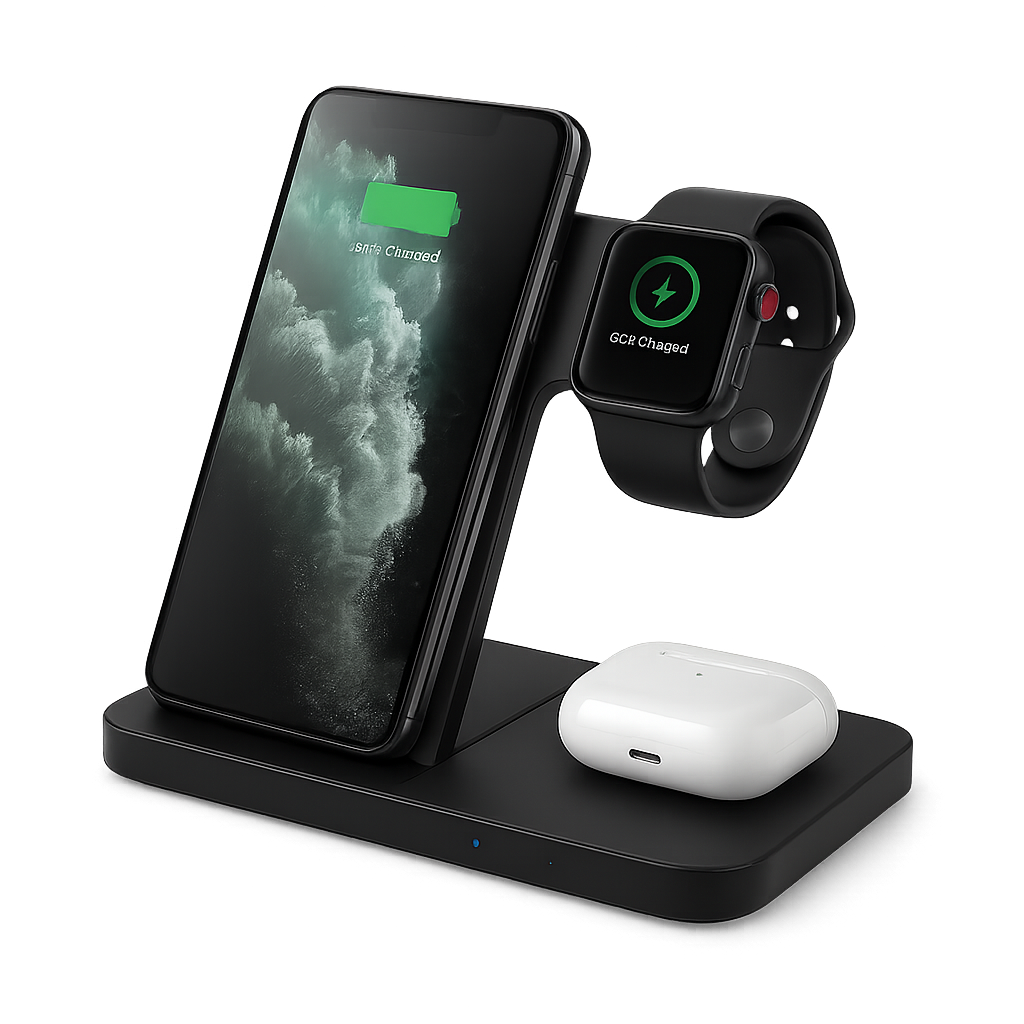 3-in-1 Fast Wireless Charger Stand – AuraOfTech