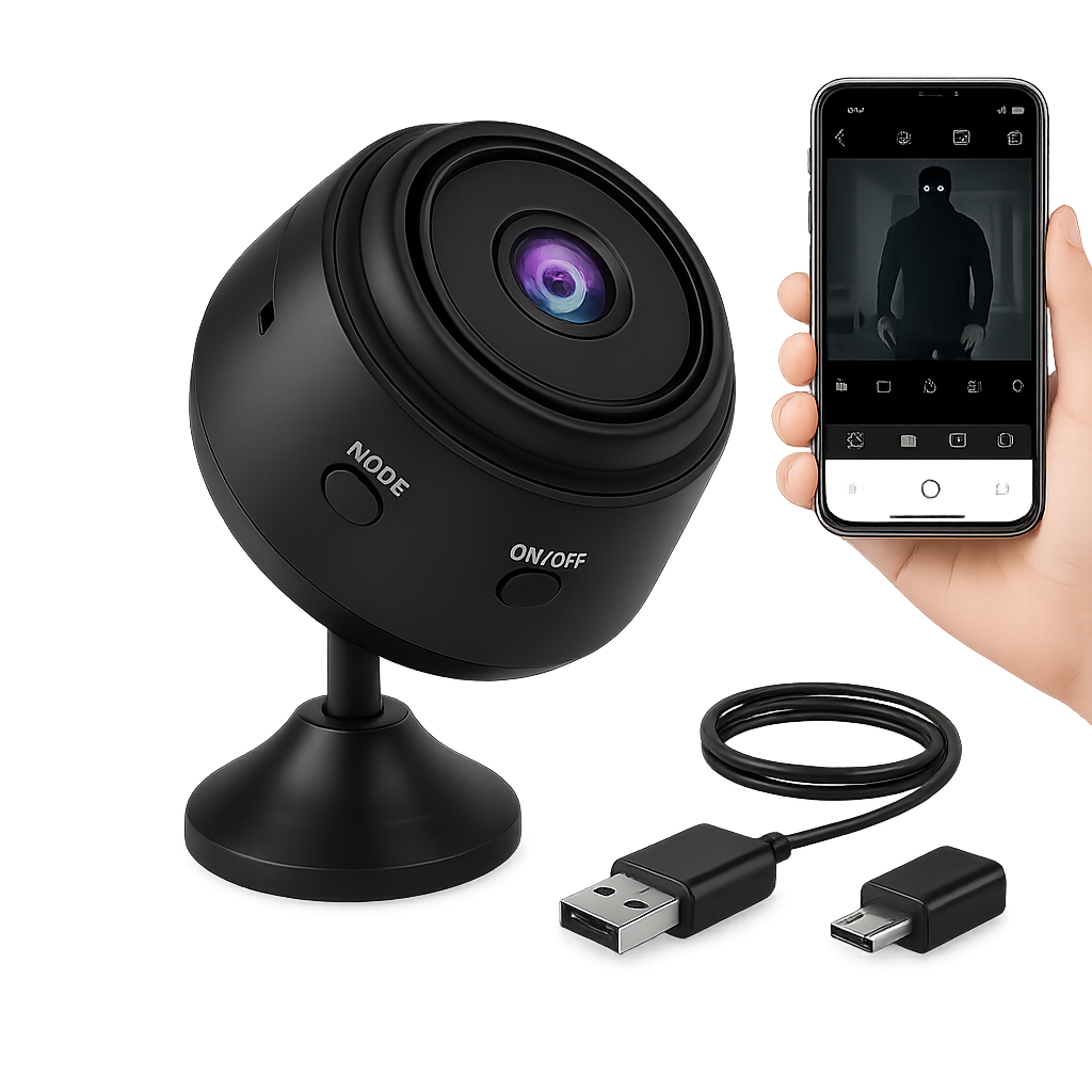 Indoor/Outdoor Mini Camera with Night Vision 1080P Resolution – AuraOfTech